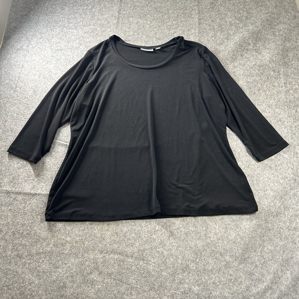 Susan Grave Shirt Womens XL Scuba Stretch 3/4 Black Career Capsule